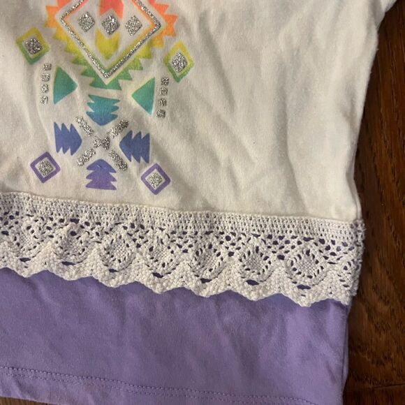 Garanimals beautiful size 2T rainbow and glitter design purple & white blouse - Picture 4 of 6